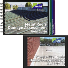HAAG Roofs Damage Assessment Field Guide & Exterior Cladding Assessment Field Guide for Single-Ply, Tile, Wood, Metal, Built-Up Roofs w/HAAG Panel Membrane Gauge & Shingles 1/12 4/09 Gauge 10-Pack