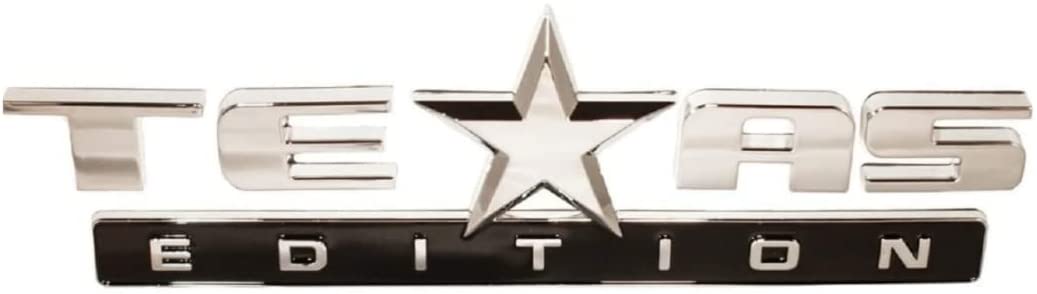 3D Chrome & Black Texas Edition Emblem Badge Universal Automotive Truck