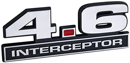 4.6 Liter Interceptor Engine Crown Vic Emblem in Chrome Black and Red - 5