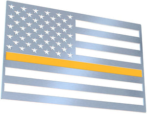 Flag-It 3D Car Truck Decal Sticker Emblem Stainless Steel (Yellow Line Regular)
