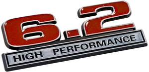 6.2 Liter High Performance Emblem in Red and Chrome