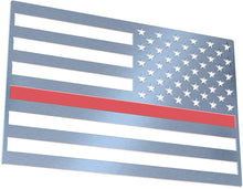 Flag-It 3D Car Truck Emblem Stainless Steel American (Red Line Reverse)