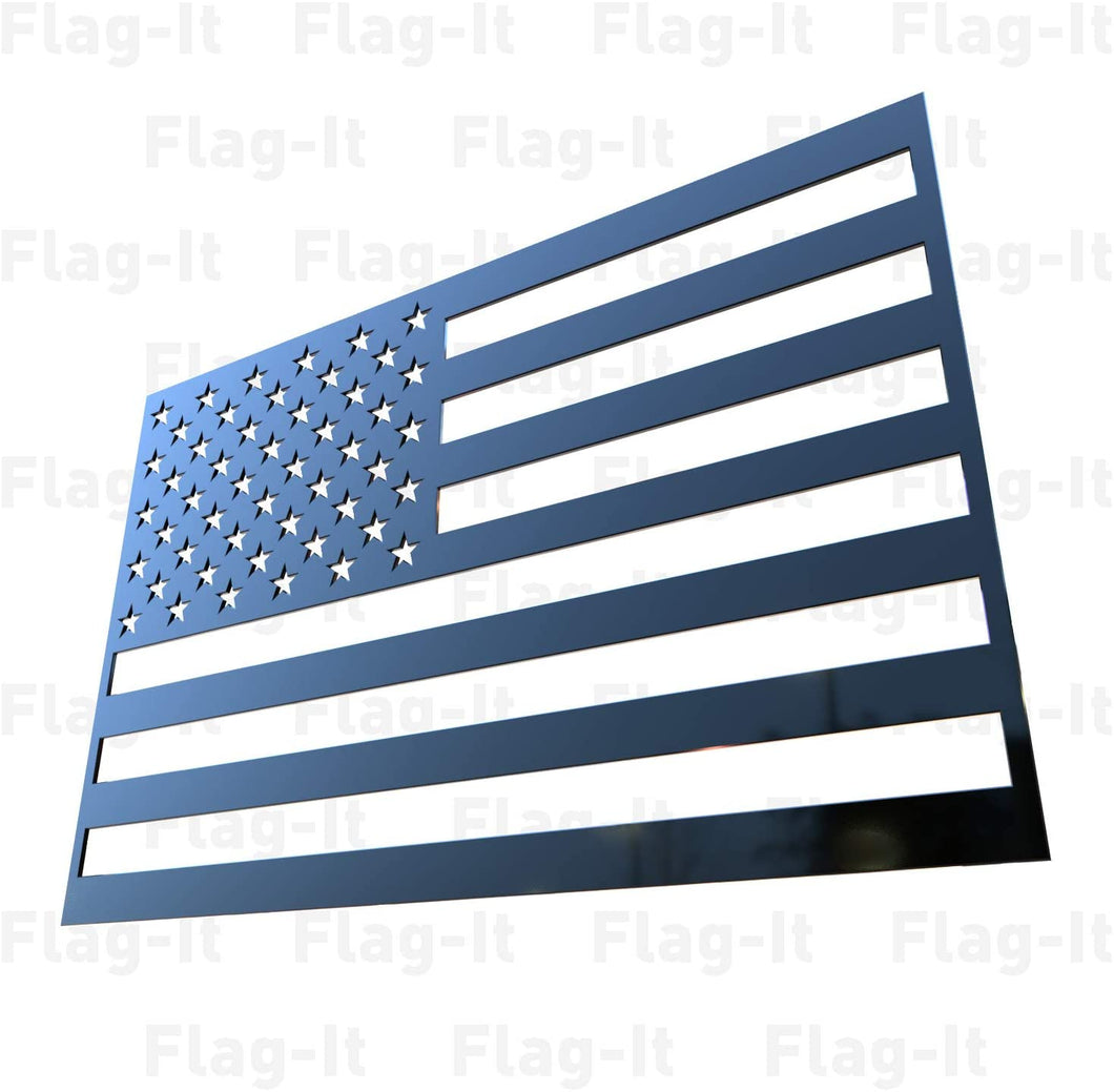 Flag-It 3D Car Truck Automotive Emblem Stainless Steel Black USA (Black)