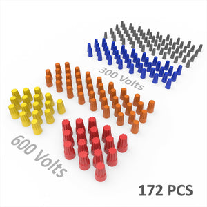Electrical Wire Connectors Screw Terminals, Wire Nuts W/Spring Insert, Twist Nuts, Caps Connection Assortment Set 172PCS