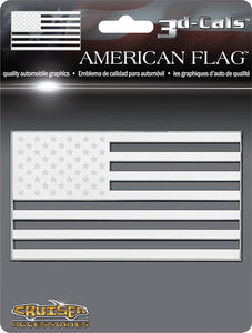 Cruiser Accessories 83083 American Flag 3D-Cals Raised Adhesive Decal, Chrome