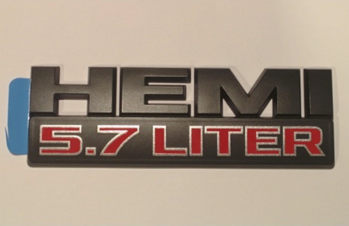 3D Hemi 5.7 Liter Car Truck Automotive Emblem Decal Badge Side Truck Badge (Black/Red)