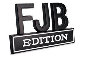 FJB EDITION 3D Badge Car Automotive Truck Sticker Side Tail Emblem (White/Black)