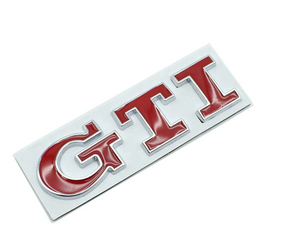 3D GTI Logo Automotive Car Badge Emblem Decal Rear Trunk Sticker (Red)