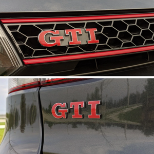 3D GTI Logo Automotive Car Badge Emblem Decal Rear Trunk Sticker (Red)